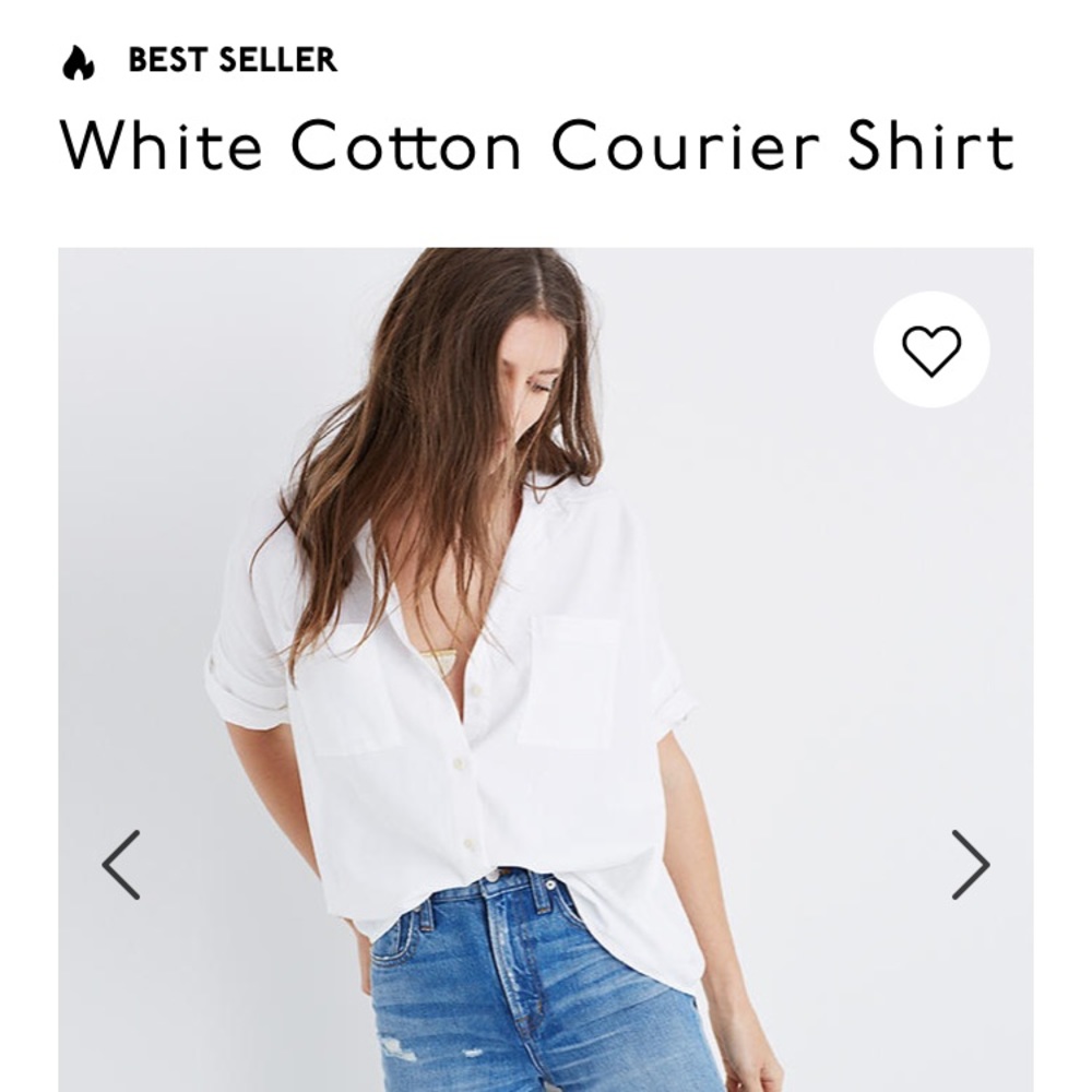 Madewell white cotton courier shirt